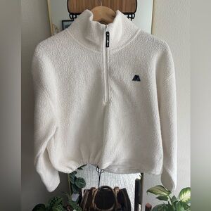 4arq White Fleece Quarter-Zip Pullover